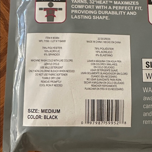 32 Degrees Heat *NEW* Women's Base Layer Pant in Black - Picture 7 of 8